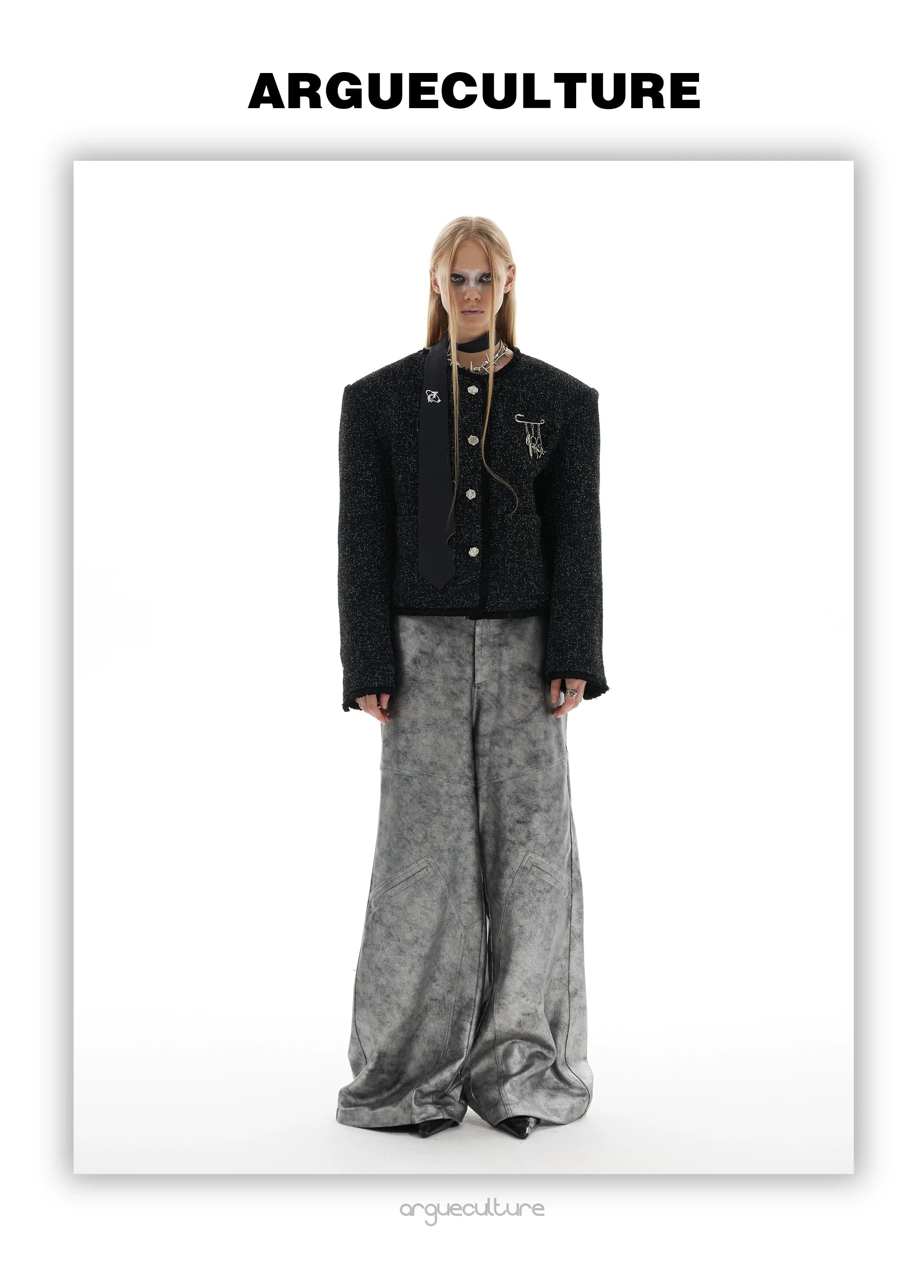 Luxury Short Tweed Jacket with Metallic Details and Fringe Trim ¡§C High Fashion - ArgueCulture
