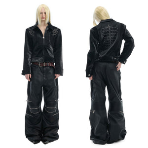 Snake-Texture PU Patchwork Jacket - product image 5