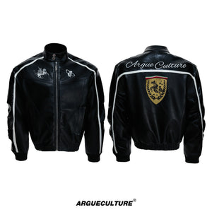 Embroidered Shield Faux Leather Jacket - product image 5