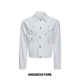 Floral Embroidered Rivet Denim Jacket - product image 5