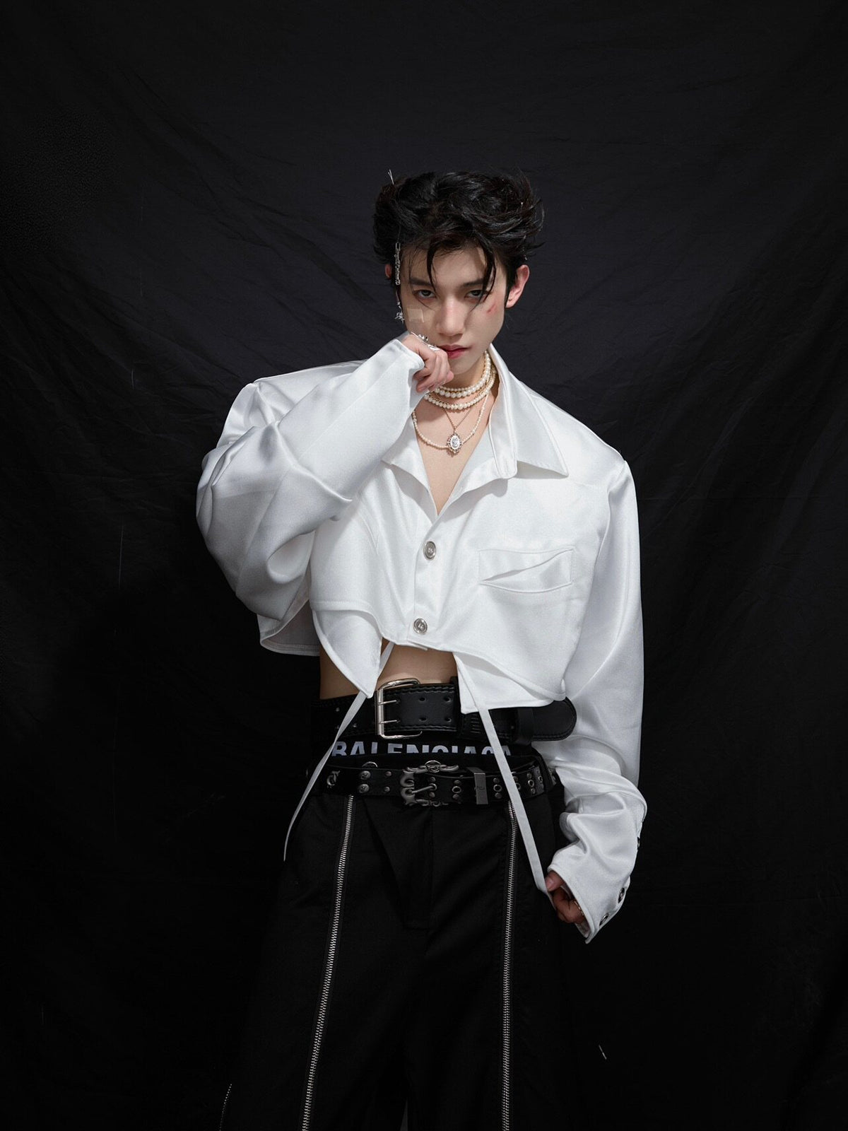 Deconstructed Cropped Cotton Shirt - product image 1