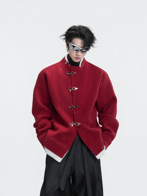 Shimmer Knit Cardigan with Fur Collar - product image 5