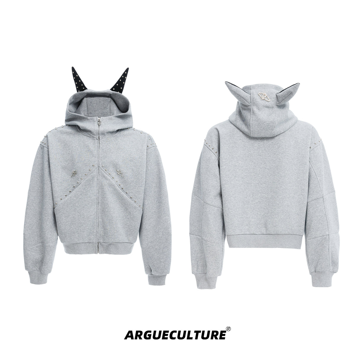 Doberman-Ear Rivet Zip Hoodie - product image 5