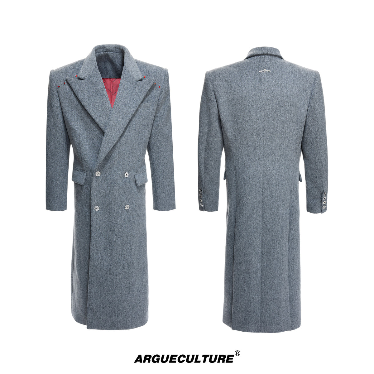 Metal-Accent Longline Double-Breasted Coat - product image 5