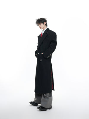 Metal-Accent Longline Double-Breasted Coat - product image 1