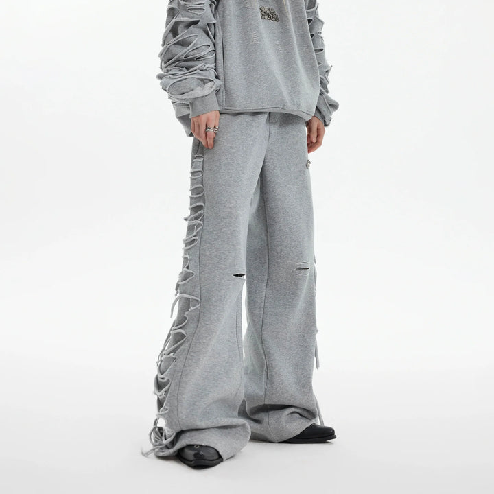 Asymmetrical Cut Fringe Trim Track Suit with Detachable Stand Collar - ArgueCulture