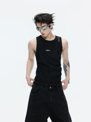 Asymmetric Faux-Layer Ribbed Tank - product image 2