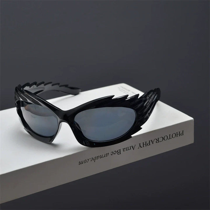 Exaggerated Retro Punk Winged Sunglasses - ArgueCulture