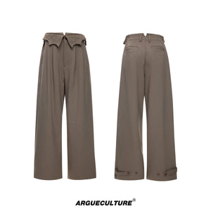 Embroidered Pleated Wide-Leg Trousers - variant image 6