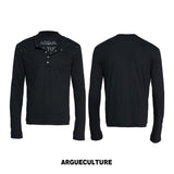 Distressed Double-Collar Henley Top - variant image 6