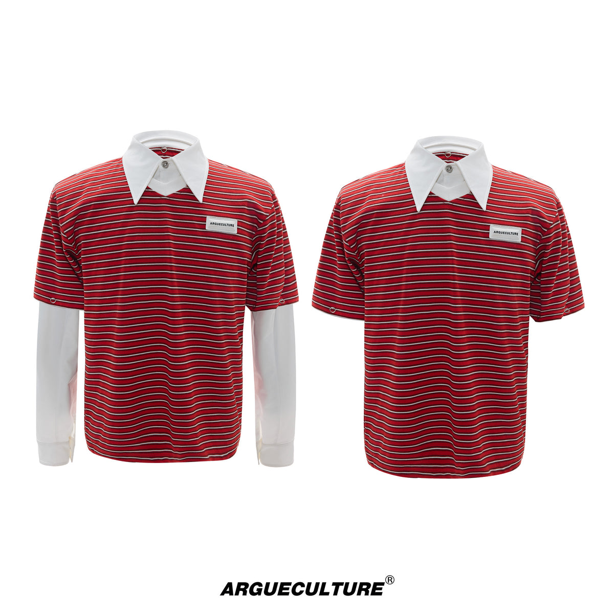 Color-Block Striped Mock Two-Piece Polo - product image 5
