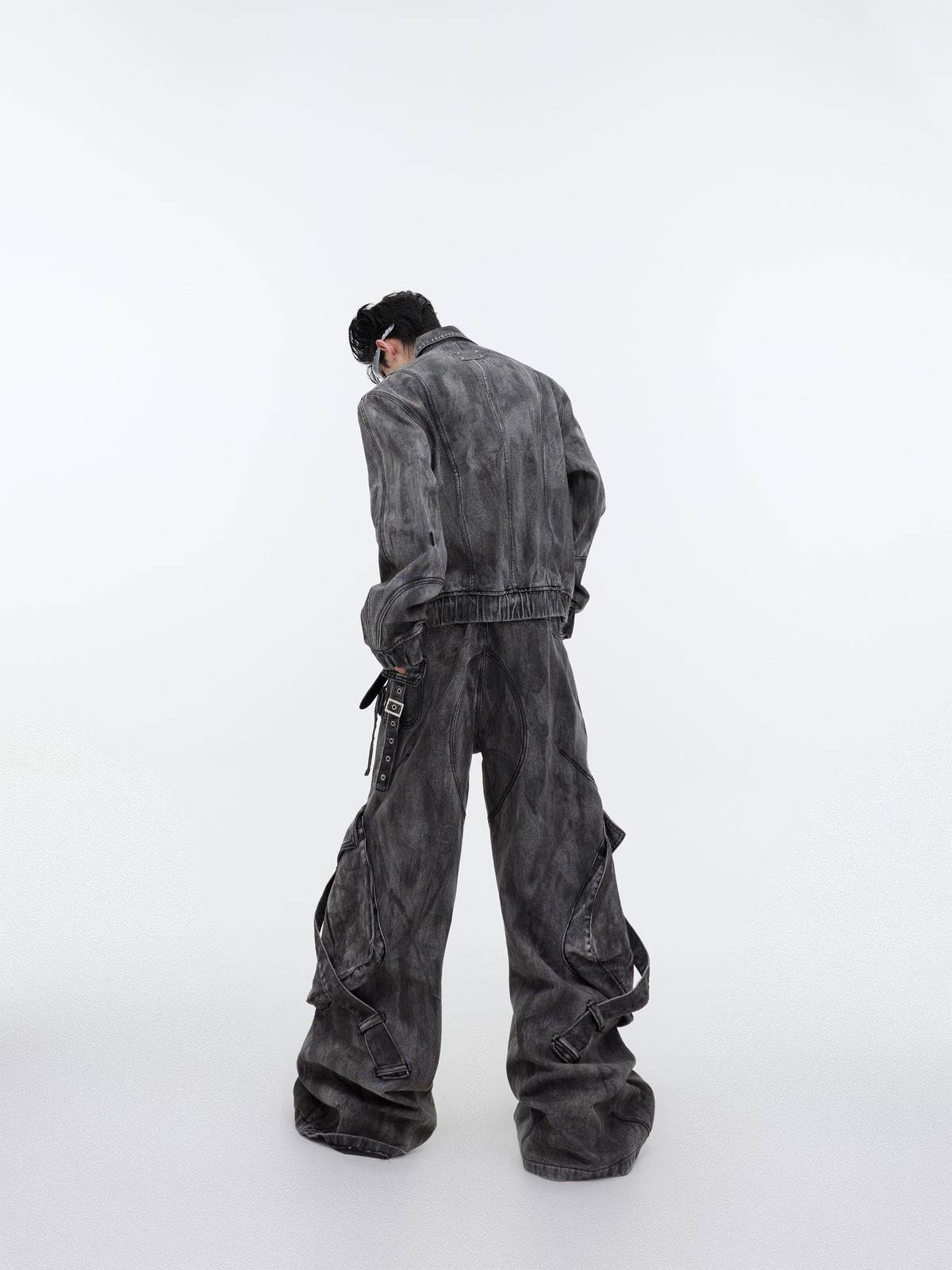 Distressed Gray Denim Utility Set - product image 4