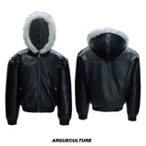 Faux Leather Hooded Jacket - product image 5