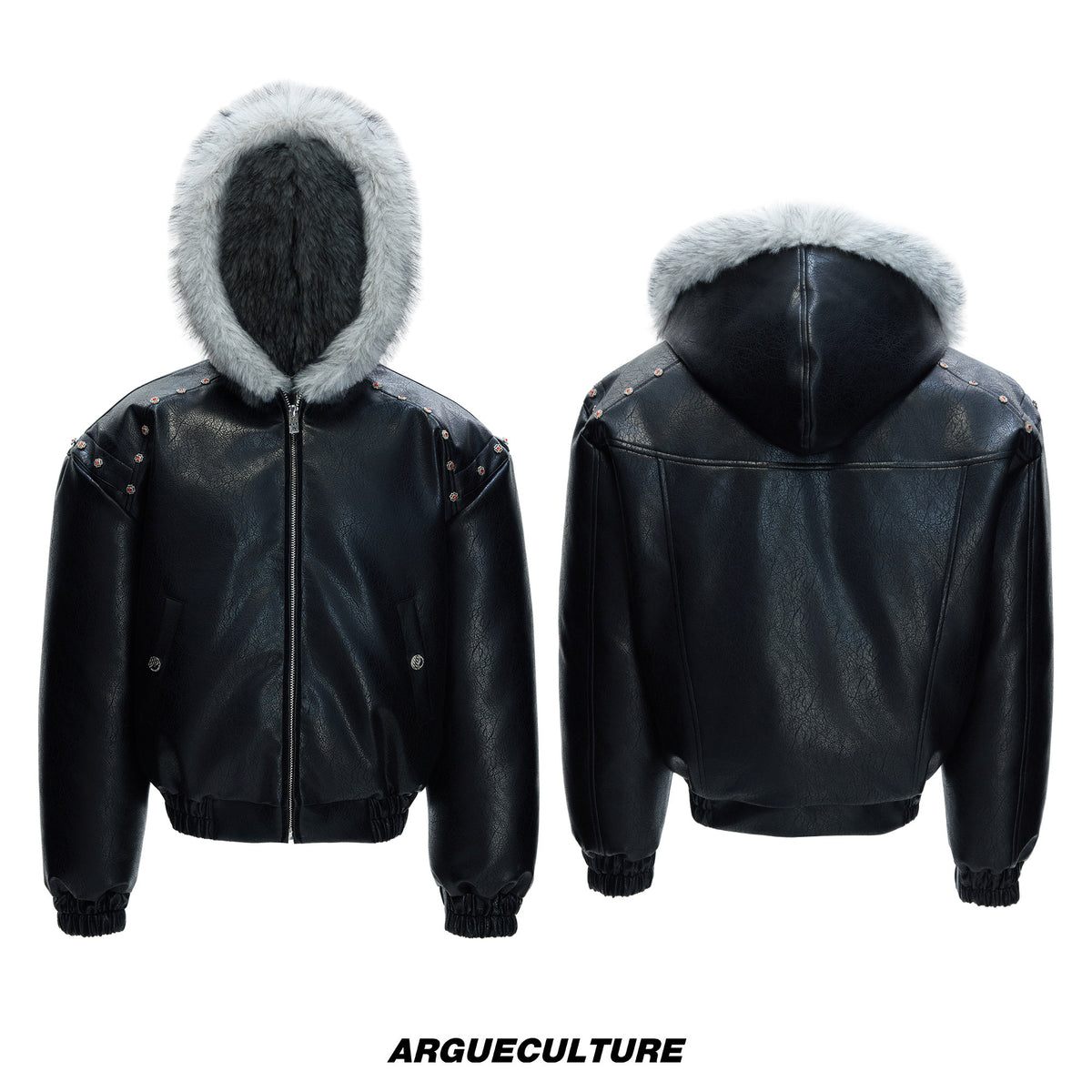 Faux Leather Hooded Jacket - product image 5