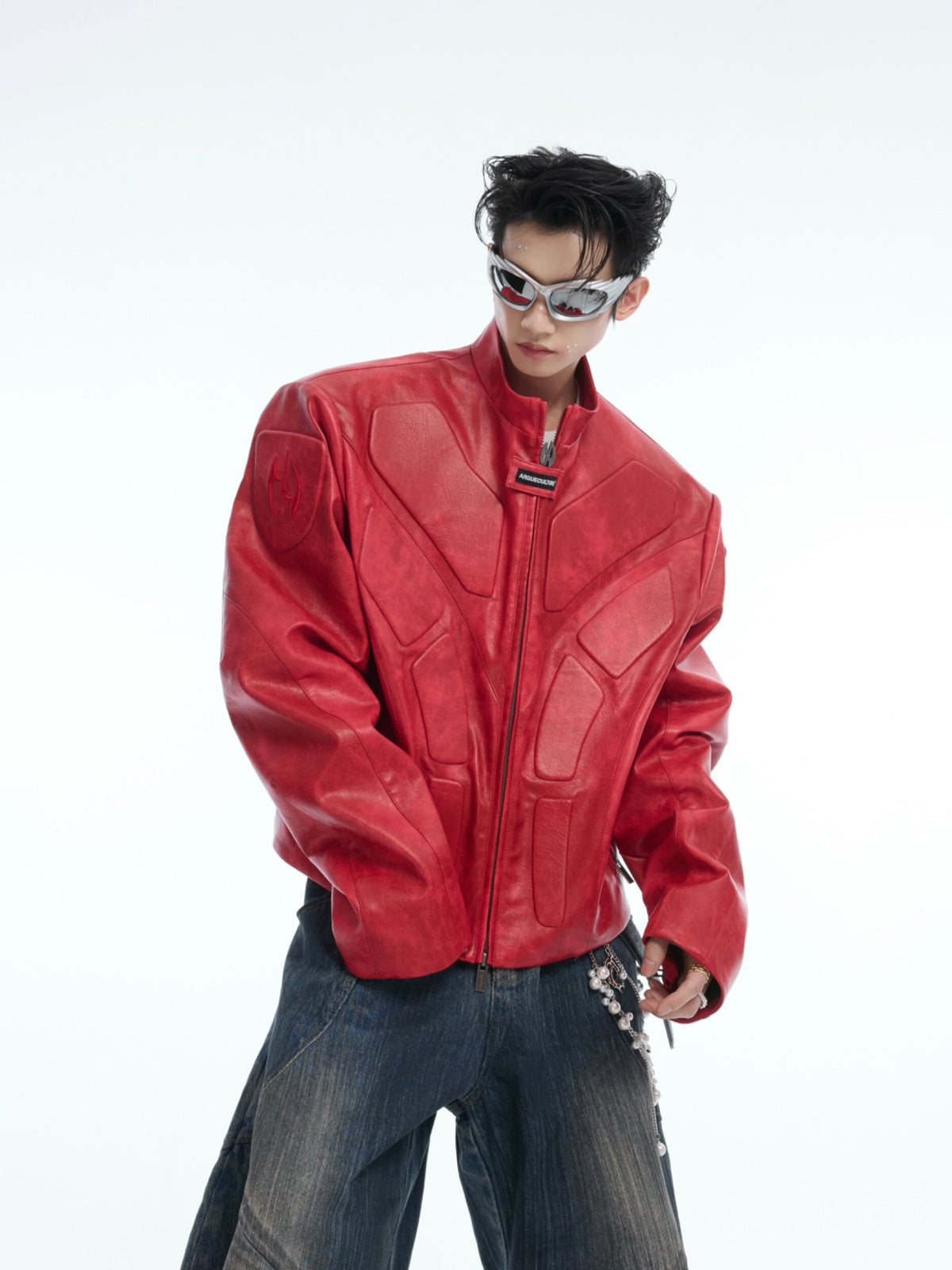 3D Relief Deconstructed PU Jacket - product image 2
