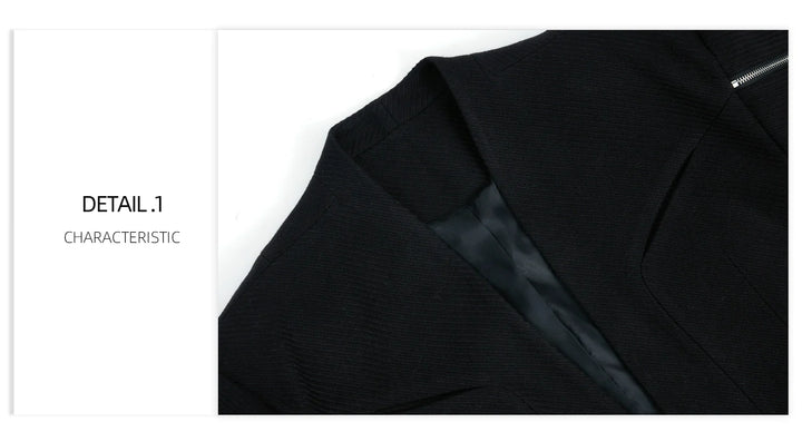 Deconstructed Double Zipper No-Collar Casual Blazer for Men - ArgueCulture