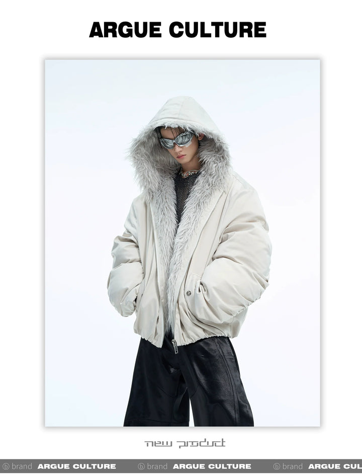 Men¡¯s Faux Fur Hooded Waterproof Puffer Jacket - ArgueCulture