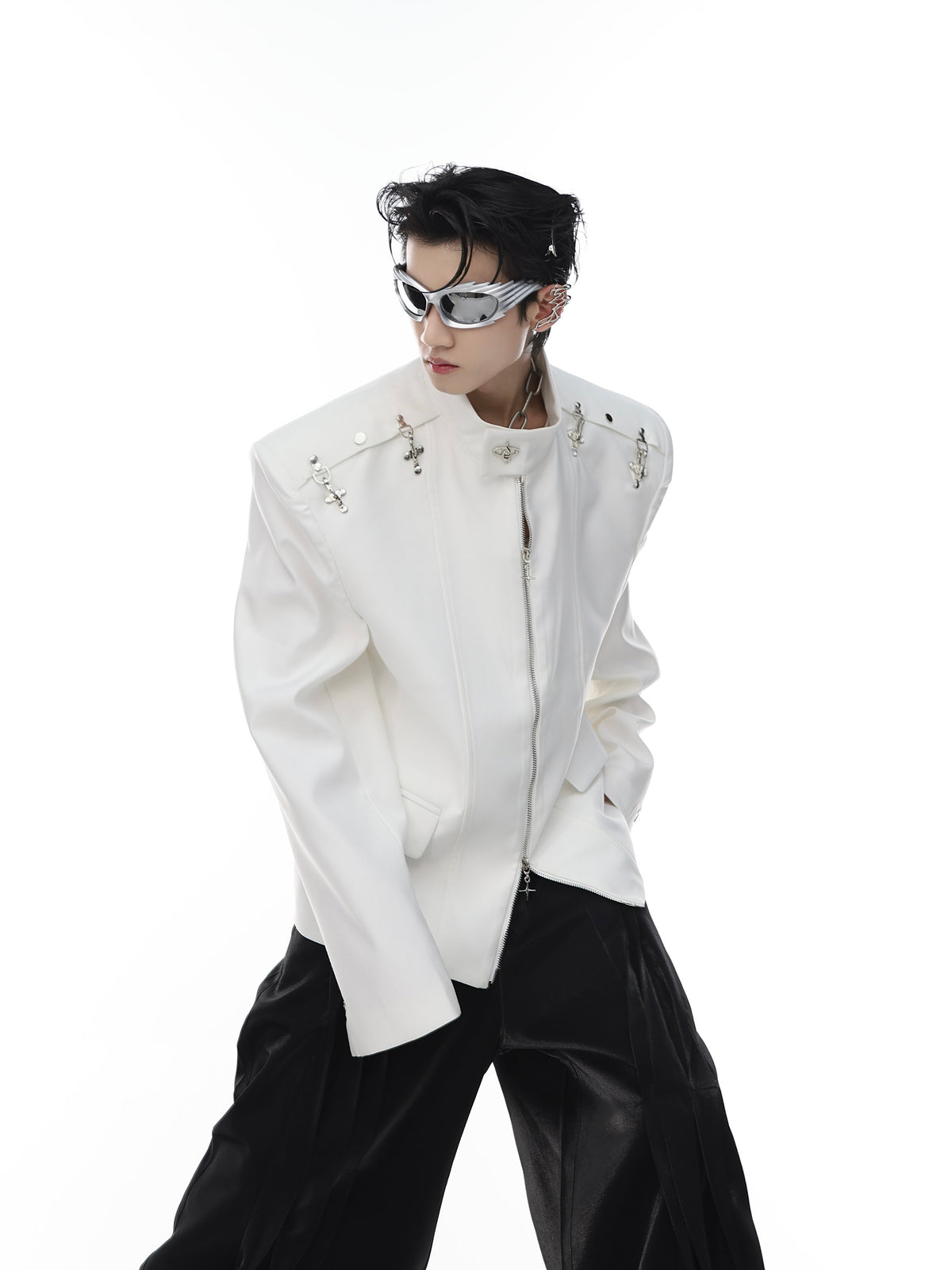 Metal-Clasp Stand-Collar Jacket - product image 5