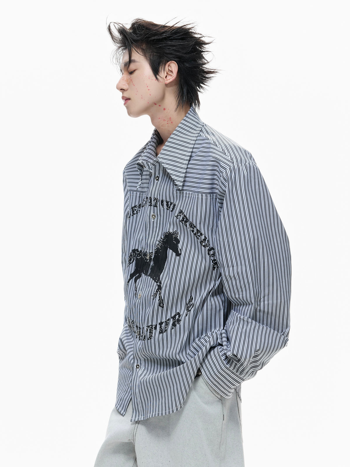 Rhinestone Studded Stripe Shirt - product image 5