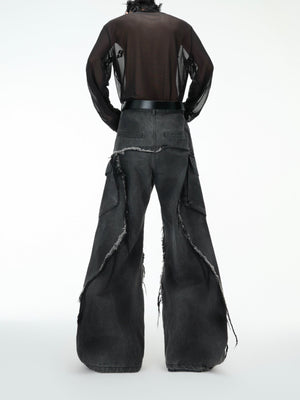 Frayed Curved-Leg Wide Jeans - product image 4