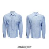Striped Waist-Cinched Shoulder Shirt - product image 5