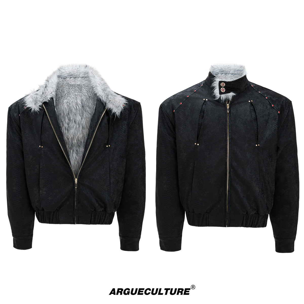 Oversized Faux Leather Fur-Collar Jacket - product image 5