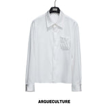 Pleated Satin-Finish Long-Sleeve Shirt - product image 5