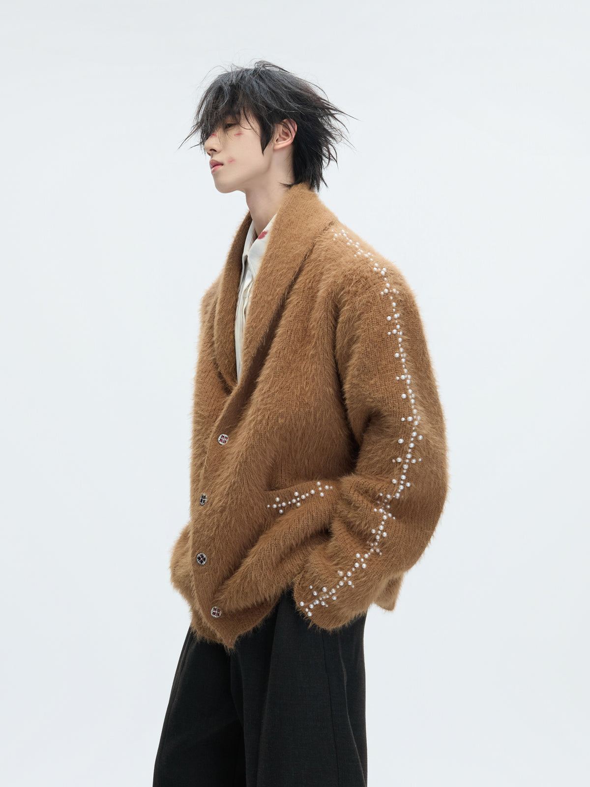 Contrast Stripe Wool-Blend Cardigan - product image 3
