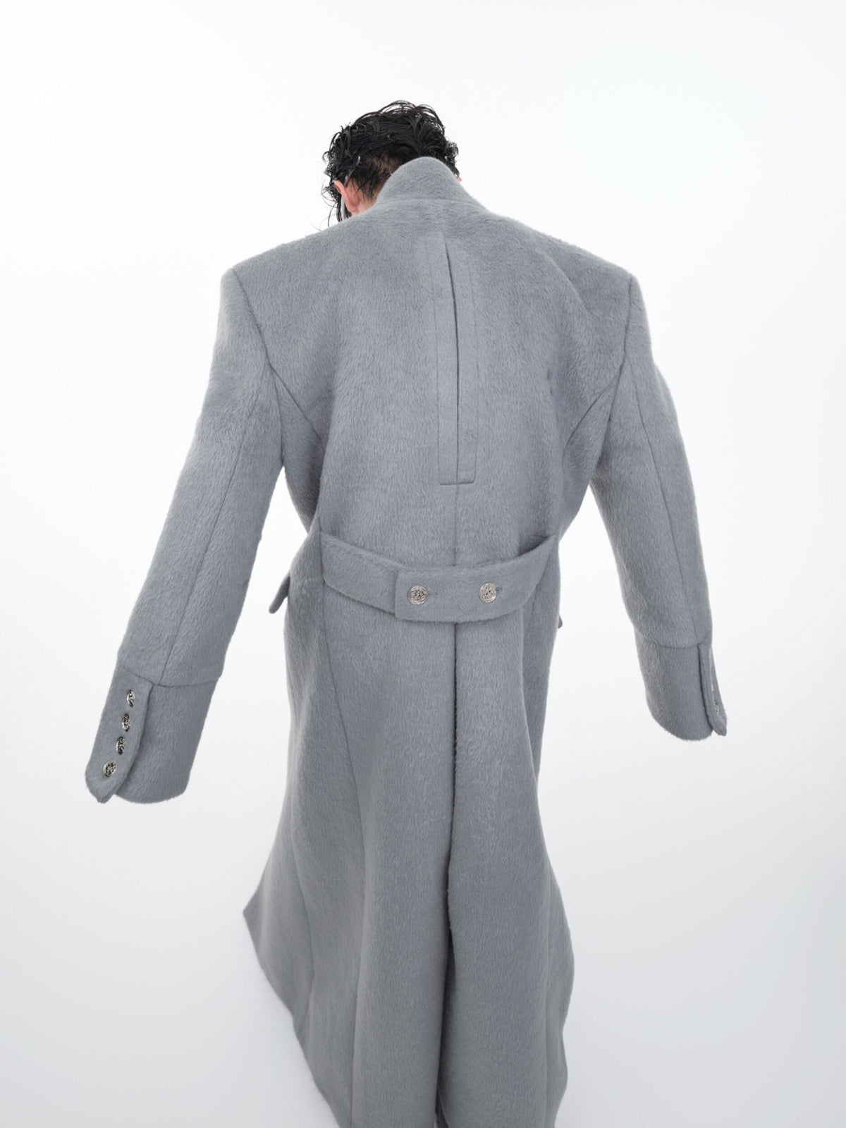 Metal Buckle Stand-Collar Long Coat - product image 4