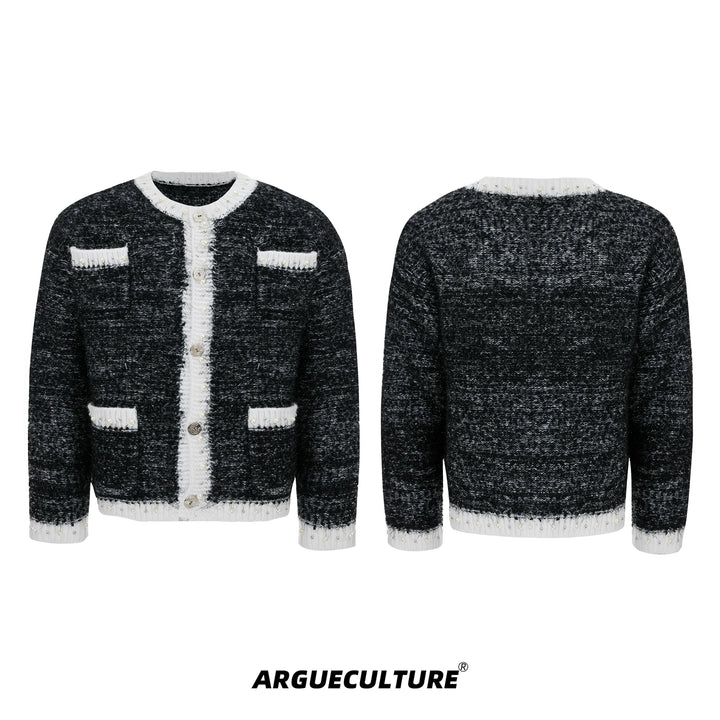 Luxe Pearl-Embellished Knit Cardigan for Unisex - ArgueCulture