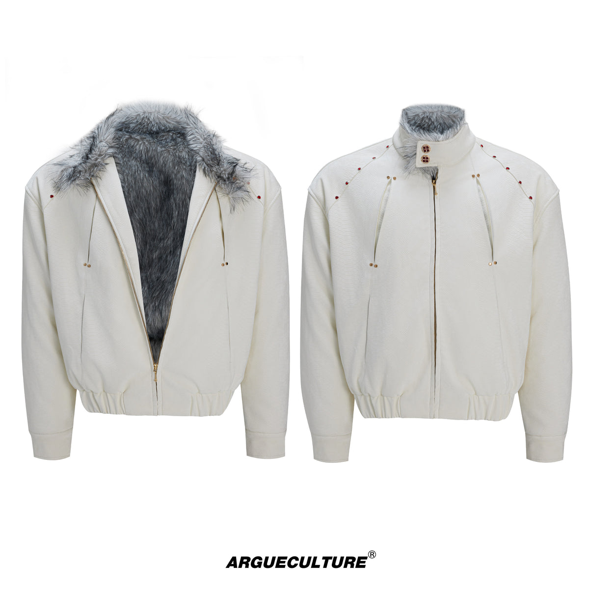 Oversized Faux Leather Fur-Collar Jacket - product image 5