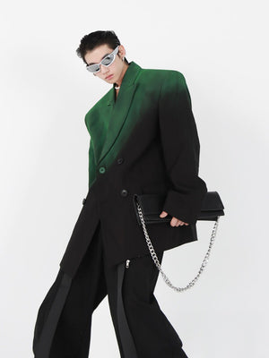 Black Green Gradient Relaxed Blazer - product image 1