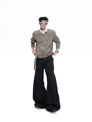 Asymmetric Button Point-Collar Shirt - product image 5