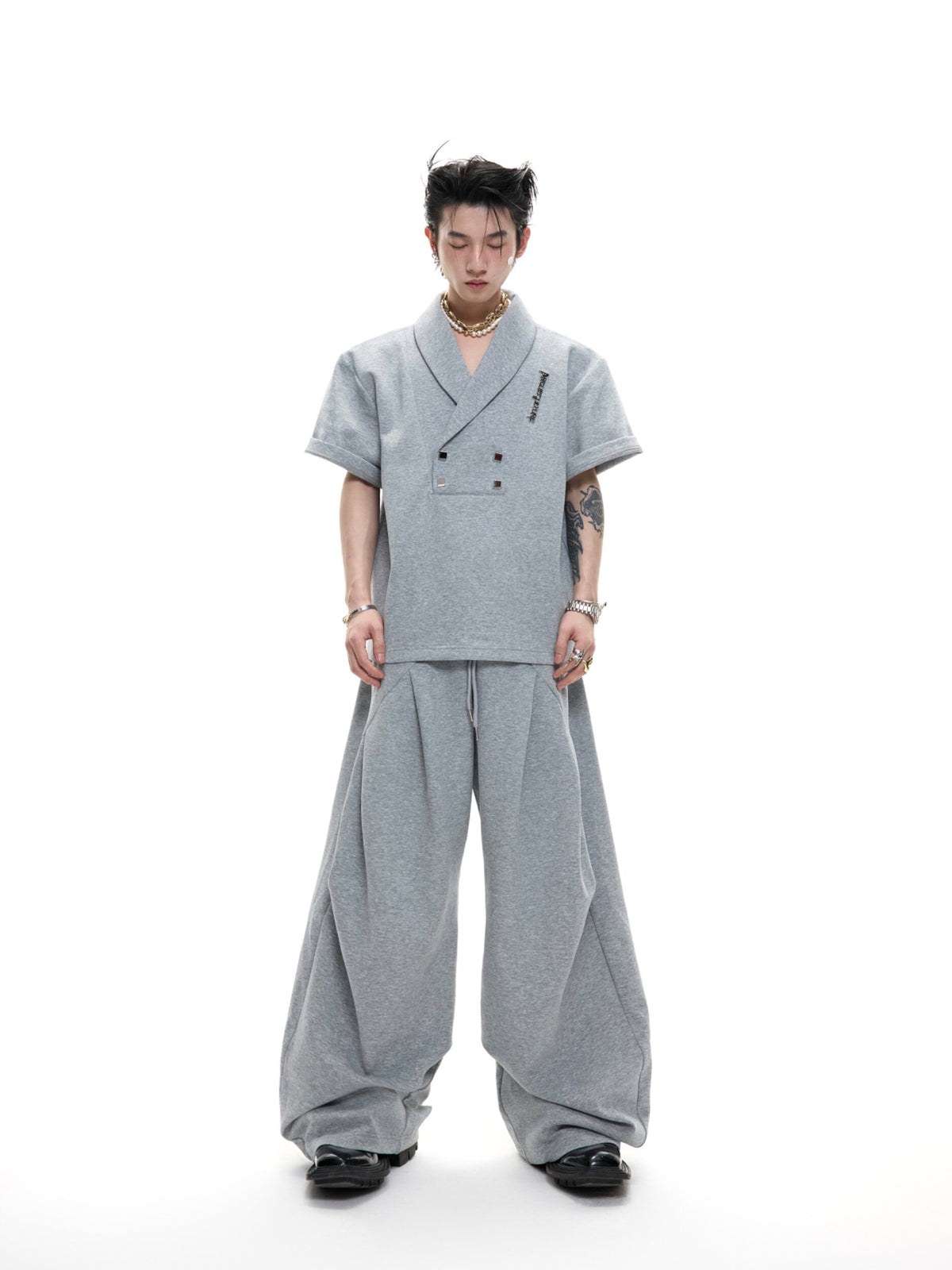 V-Neck Structured Shirt and Trouser Set - product image 1