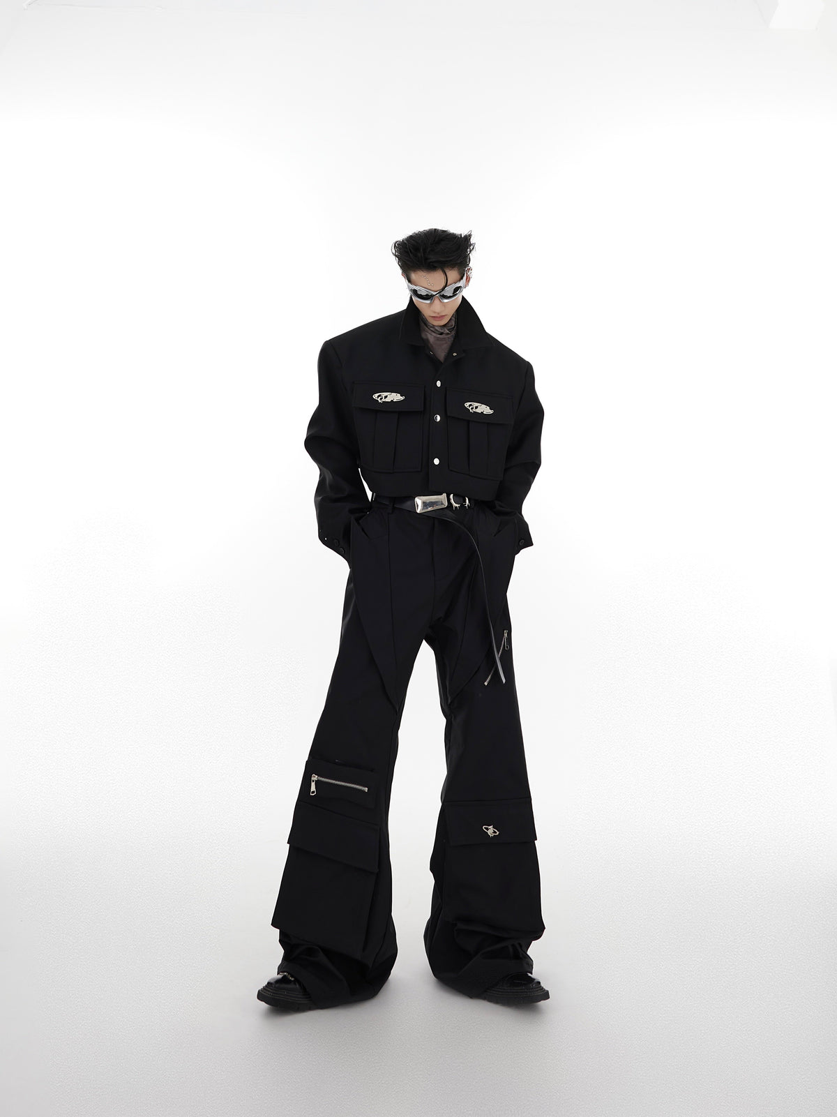 Black Cropped Utility Pocket Jacket - product image 4