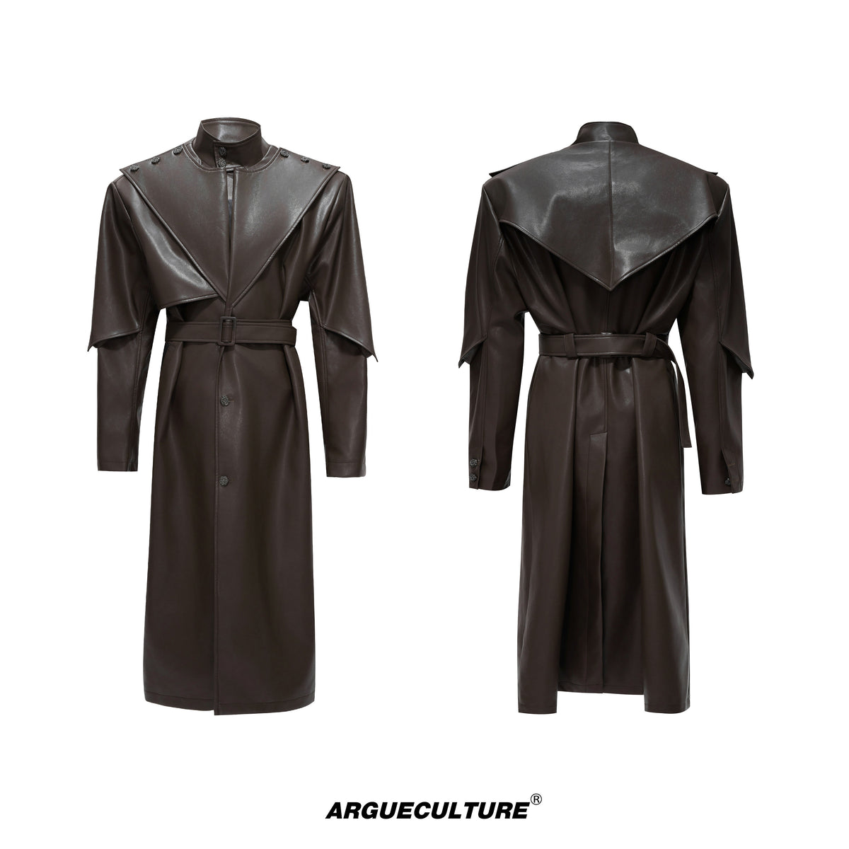 Deconstructed PU Leather Long Coat - product image 5