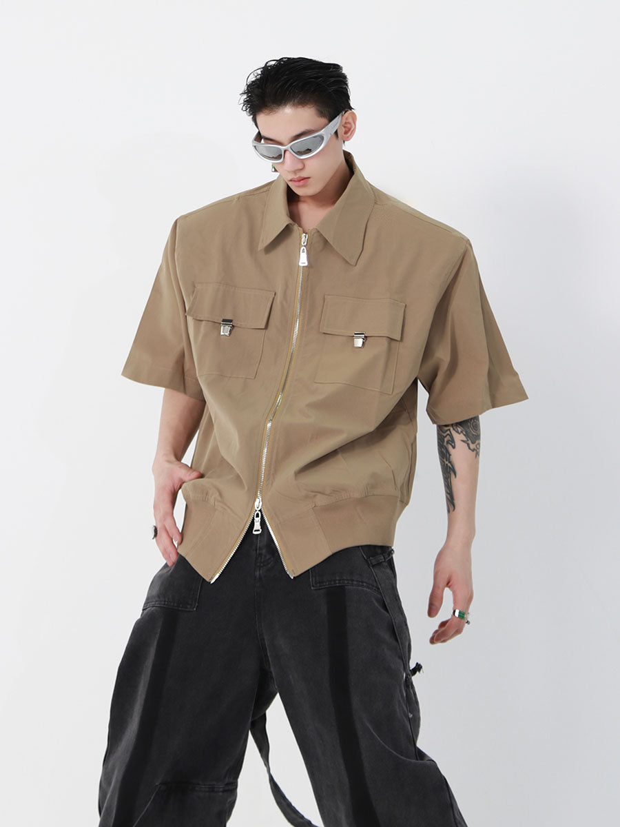 Cropped Zip Polo Jacket - product image 1