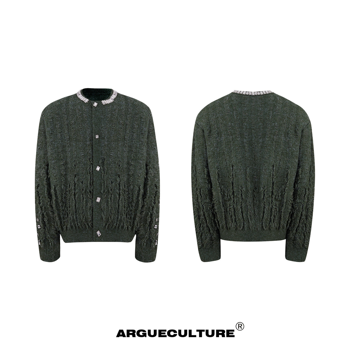 Rhinestone Distressed Knit Cardigan - product image 5