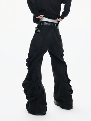 Deconstructed Washed Straight-Leg Jeans - product image 3