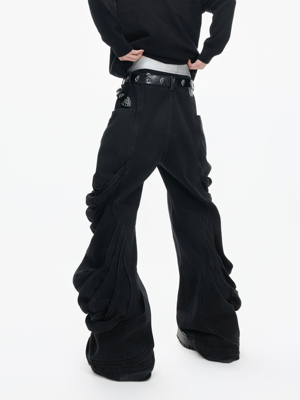 Deconstructed Washed Straight-Leg Jeans - product image 3