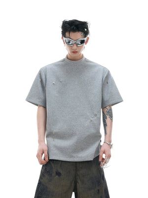 Pleated Boxy Cotton T-Shirt - product image 1