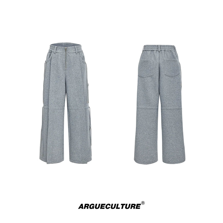 Relaxed Hoodie Set with Wide-Leg Pants and Drawstring Details - ArgueCulture