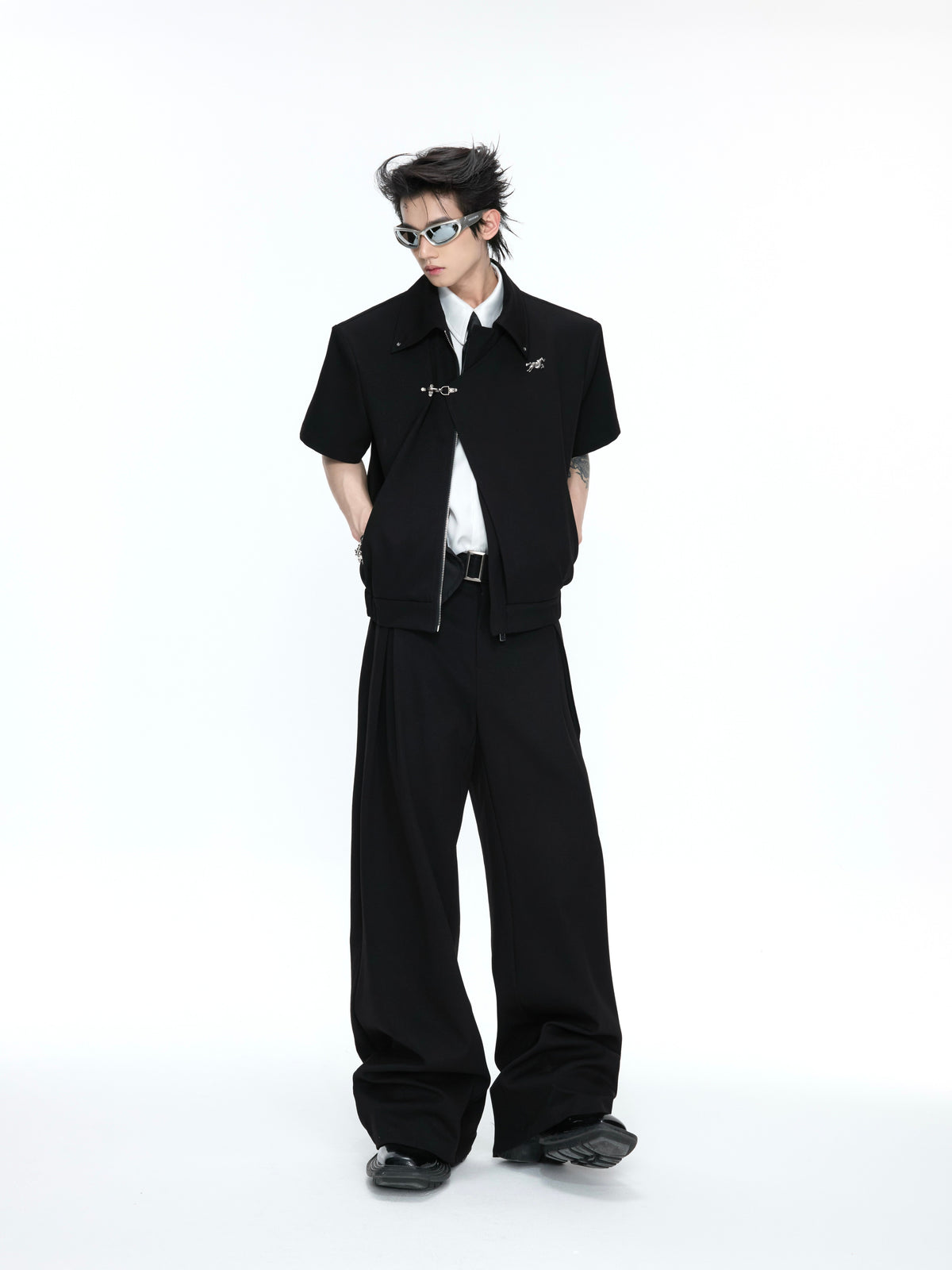 Asymmetric Layered Jacket & Trousers - product image 2