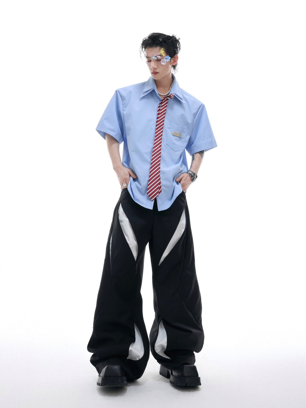 Relaxed Double-Collar Tie Shirt - product image 5