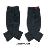 Wax-Coated Deconstructed Straight-Leg Jeans - variant image 6