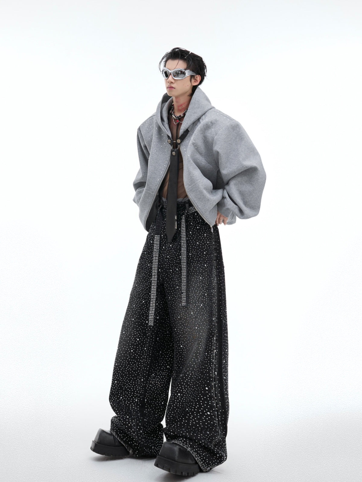 Detachable Tie Relaxed Hooded Jacket - product image 4