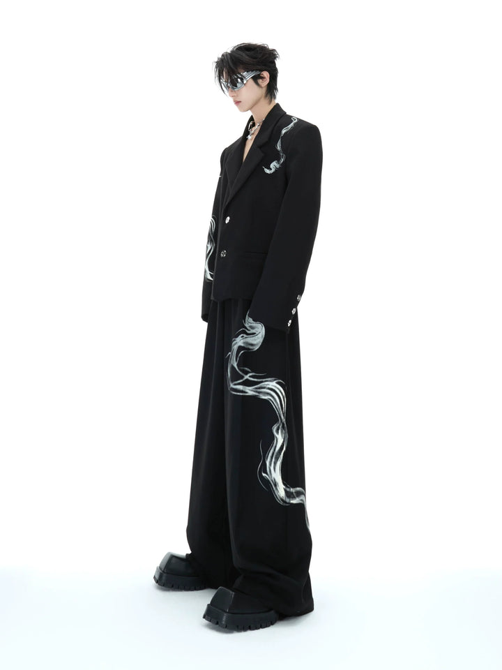 Snake Print Straight-Leg Pants with Logo for Men - ArgueCulture