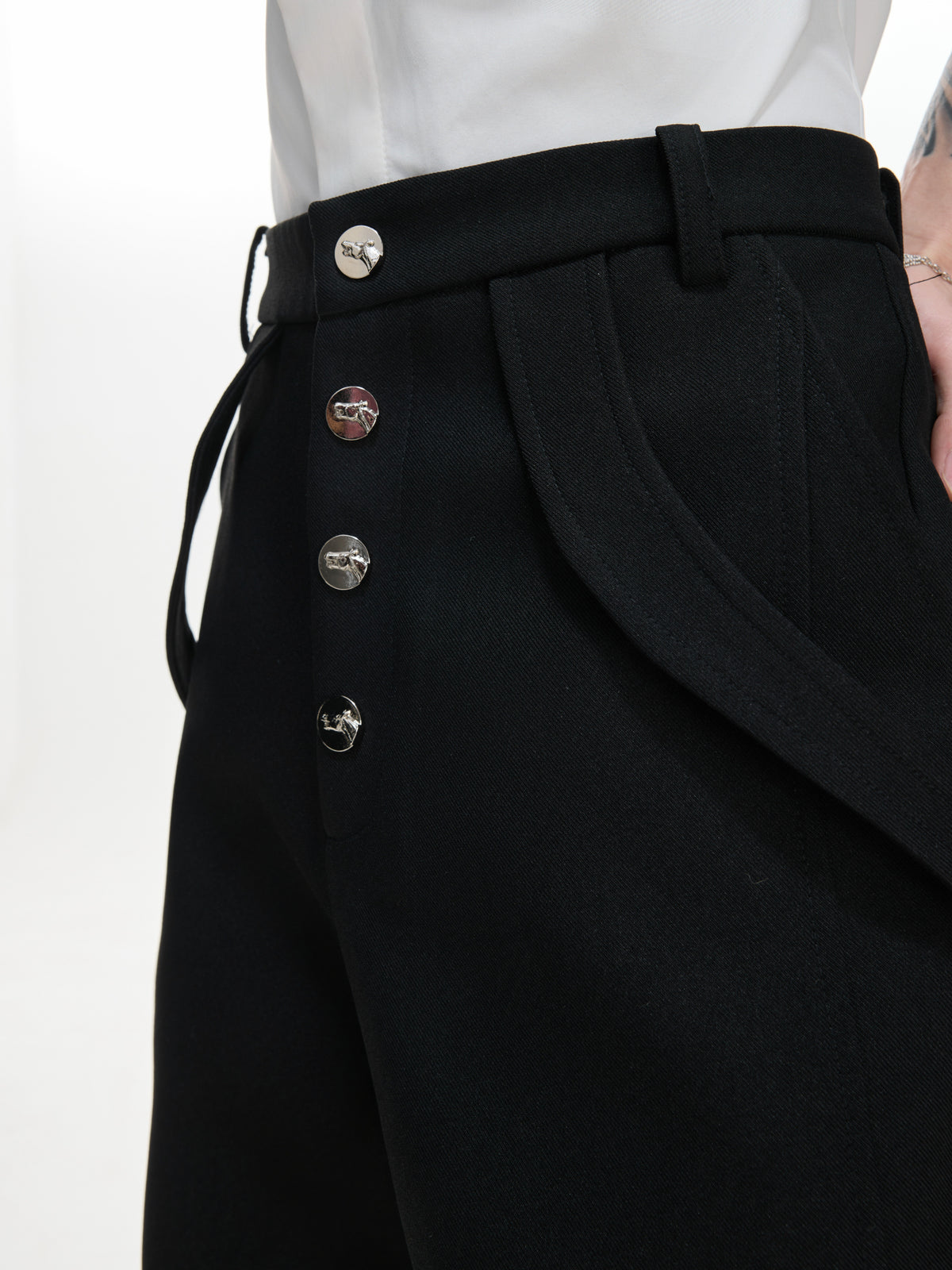 Deconstructed Paneled Bootcut Pants - product image 4