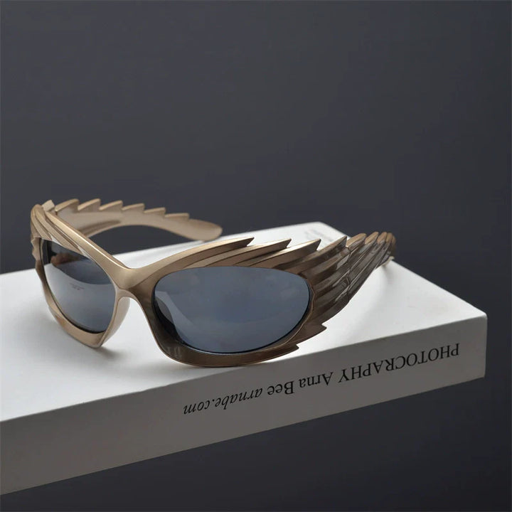 Exaggerated Retro Punk Winged Sunglasses - ArgueCulture