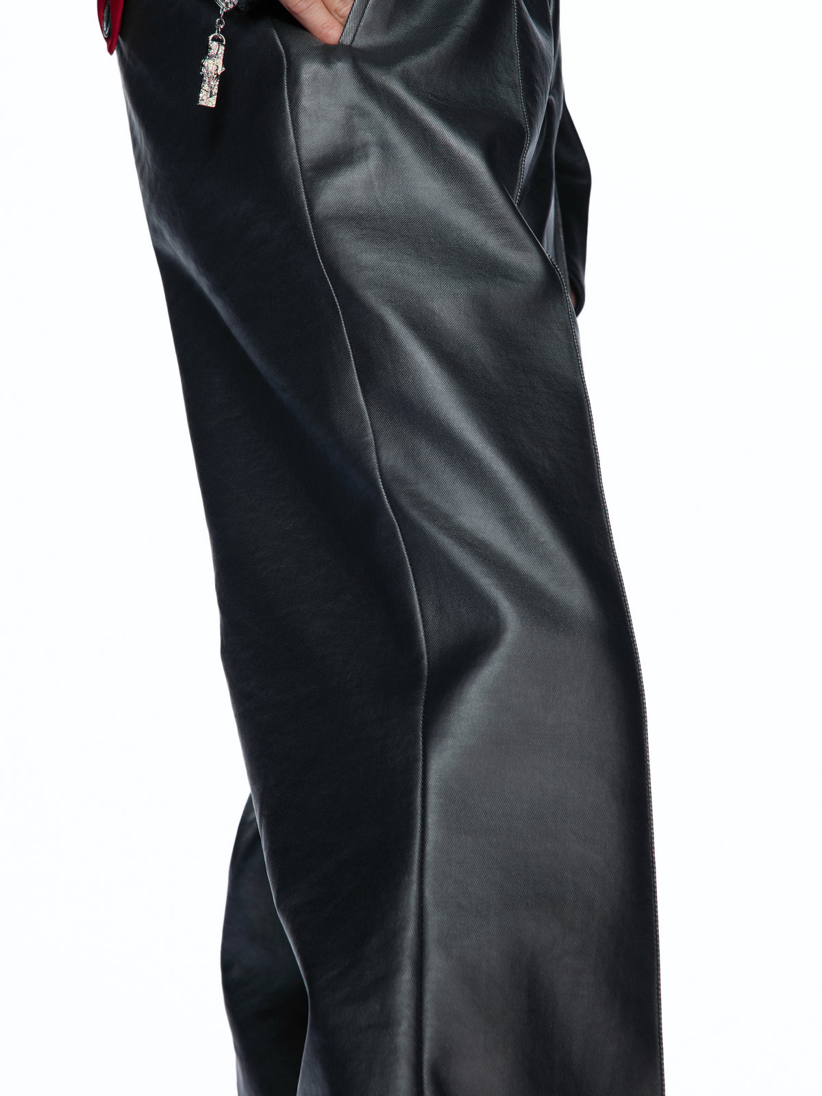 Silver High-Waist Micro-Flare Trousers - product image 2